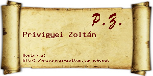 Privigyei Zoltán névjegykártya